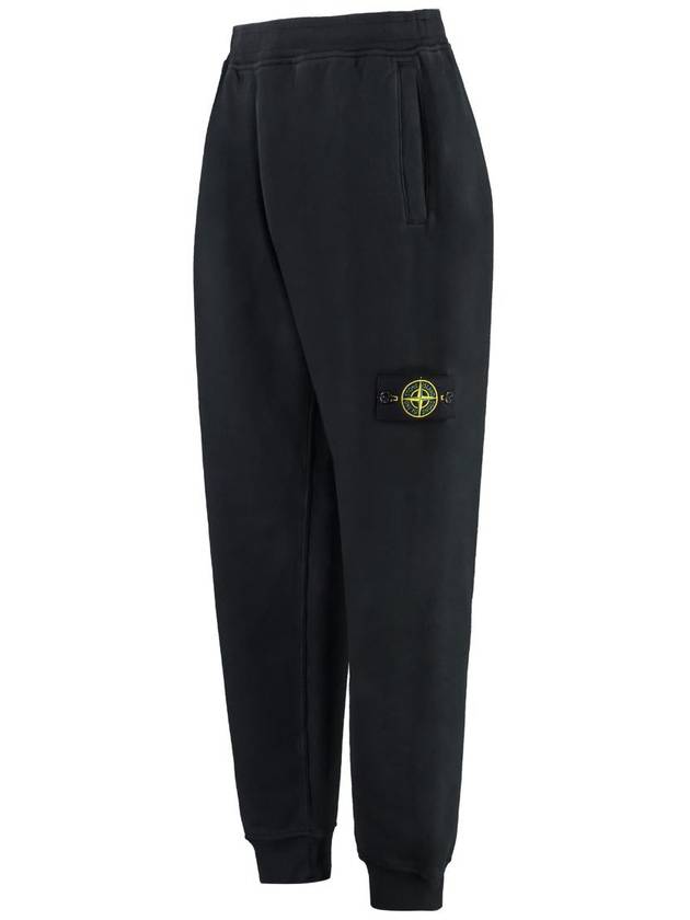 Signature Wappen Patch Cotton Baggy Pants Black - STONE ISLAND - BALAAN 4