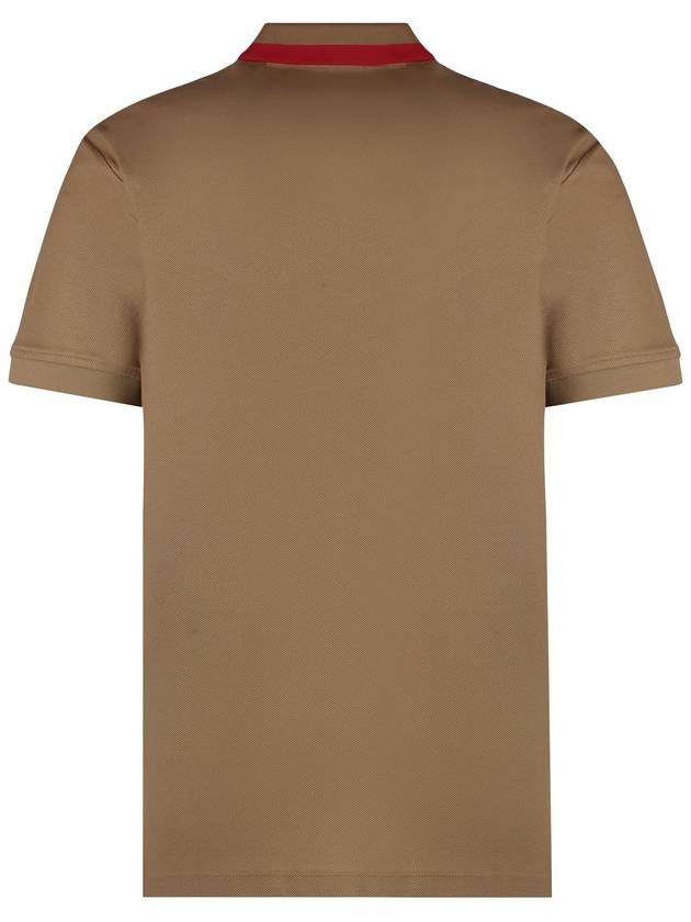 Logo Stripe Short Sleeve Polo Shirt Brown - BURBERRY - BALAAN 3