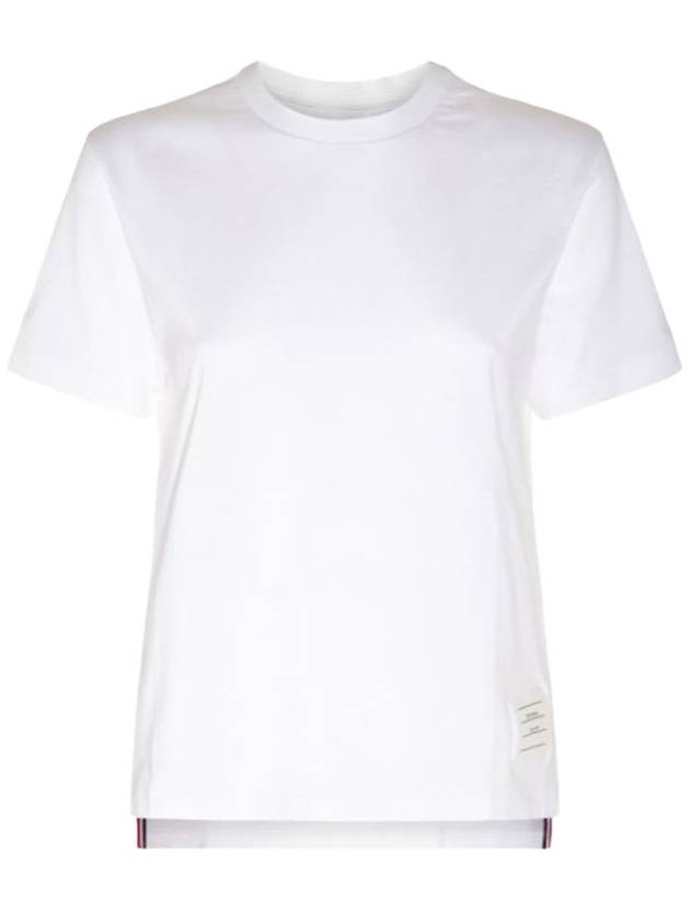 Logo Patch Lightweight Jersey Relaxed Fit Short Sleeve T-Shirt White - THOM BROWNE - BALAAN 2