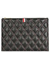 Caviar Quilted Document Small Clutch Bag Black - THOM BROWNE - BALAAN 2