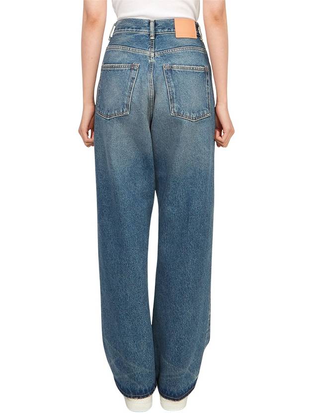 Crop Relaxed Fit Straight Jeans Mid Blue - ACNE STUDIOS - BALAAN 4