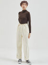 Corduroy Wide Banding Pants Cream - MANAVIS7 - BALAAN 4