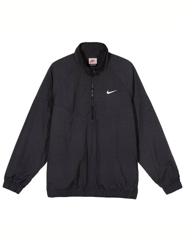 Men's Logo Half Zip Up Nylon Windbreaker Off Noir - NIKE - BALAAN 3