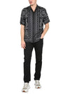 Men's Barocco Silhouette Silk Short Sleeve Shirt Black - VERSACE - BALAAN 2