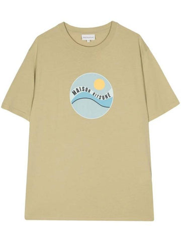 Pop Wave Print Short Sleeve T-Shirt Canvas - MAISON KITSUNE - BALAAN 1