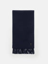 Heart Patch Wool Muffler Scarf Navy Unisex - AMI - BALAAN 1