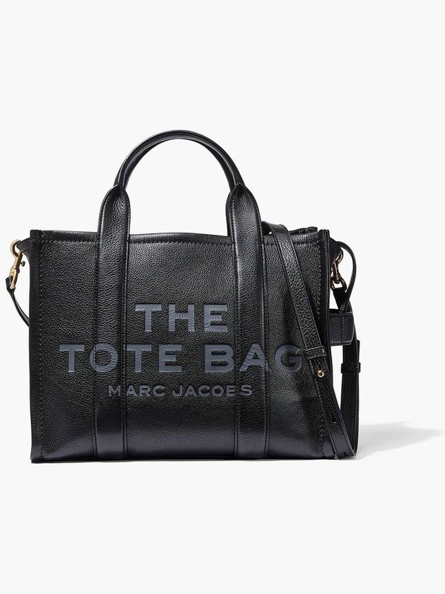 Logo Medium Leather Tote Bag Black - MARC JACOBS - BALAAN 2