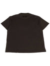 Leather Patch Round Short Sleeve T-Shirt Black - WOOYOUNGMI - BALAAN 3