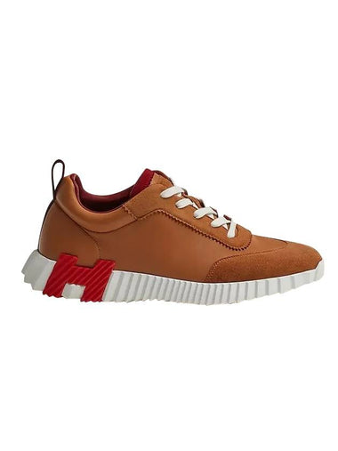 Bouncing Leather Low Top Sneakers Natural Brown - HERMES - BALAAN 1