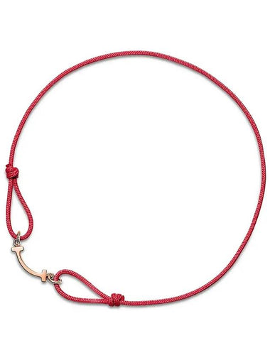 Smile Bracelet Rose Gold Red Cable 7400 RR - TIFFANY & CO. - BALAAN 1