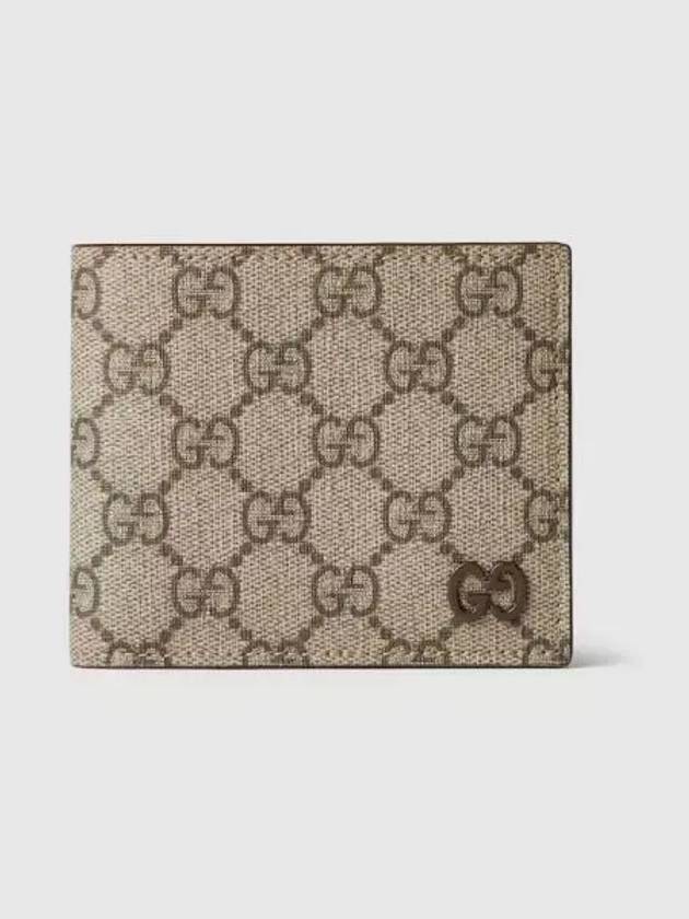 Logo GG Supreme Canvas Half Wallet Beige Brown - GUCCI - BALAAN 2