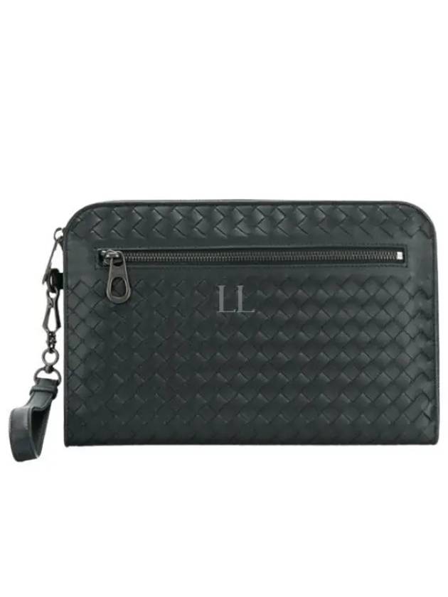 Intrecciato Documents Zipper Clutch Bag Black - BOTTEGA VENETA - BALAAN 2