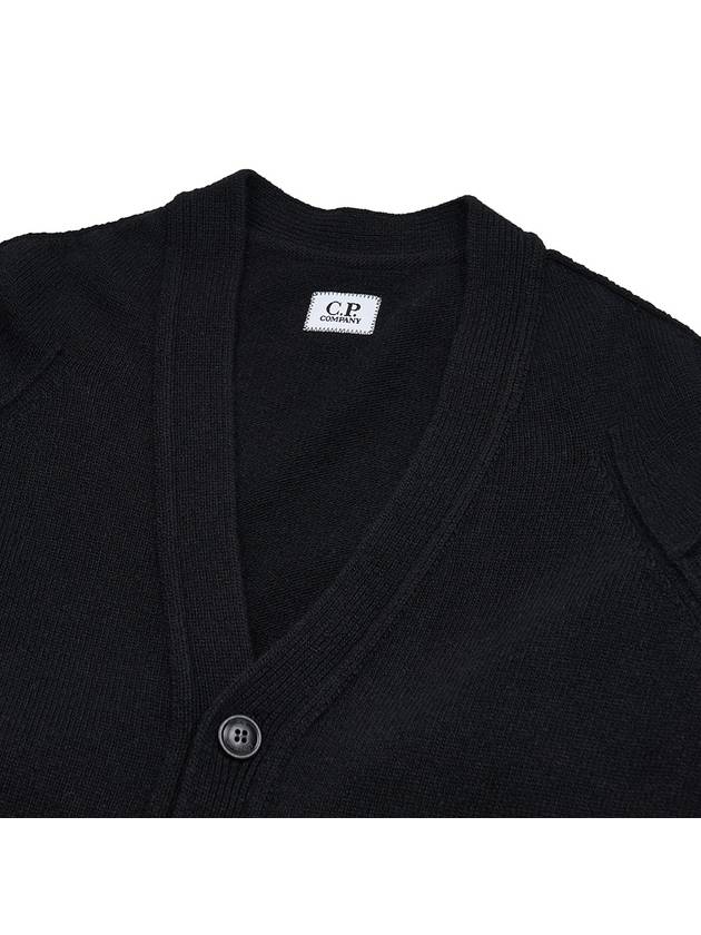 Lambswool GRS Buttoned Cardigan Black - CP COMPANY - BALAAN 9