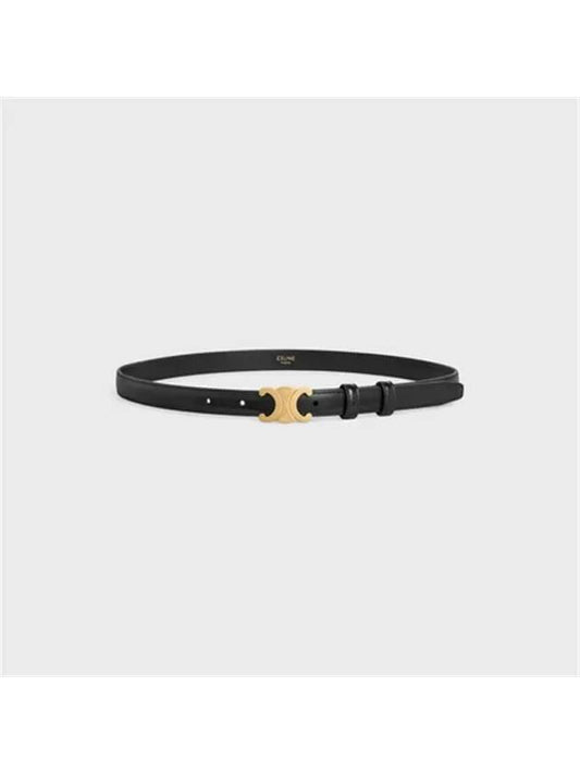 Triomphe Small Taurillon Leather Belt Black - CELINE - BALAAN 2