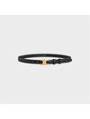 Triomphe Small Taurillon Leather Belt Black - CELINE - BALAAN 2