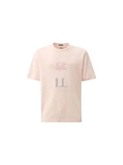 Tacting Piquet Logo Short Sleeve T-Shirt Pink - CP COMPANY - BALAAN 2