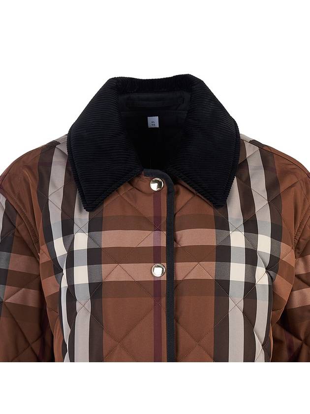 Women's Check Diamond Quilted Jacket Brown - BURBERRY - BALAAN 5