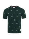 Embroidery Logo Cotton Short Sleeve T-Shirt Green - THOM BROWNE - BALAAN 3