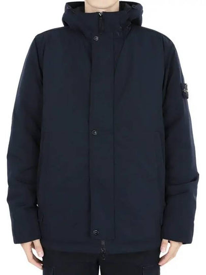 Techno Fabric Hooded Jacket Navy - STONE ISLAND - BALAAN 2