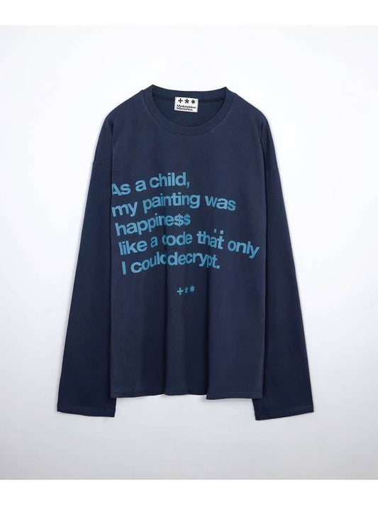 LIKE HAPPINESS TEXT LOVE SLEEVE In Navy - MYDEEPBLUEMEMORIES - BALAAN 1