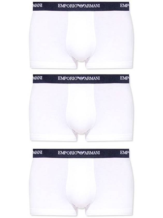 3 Pack Logo Band Briefs White - EMPORIO ARMANI - BALAAN.