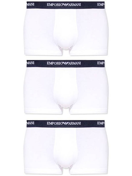 3 Pack Logo Band Briefs White - EMPORIO ARMANI - BALAAN.
