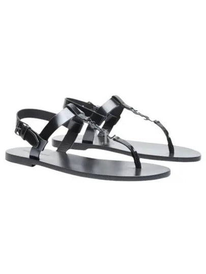 Cassandre Flip Flops Black - SAINT LAURENT - BALAAN 2