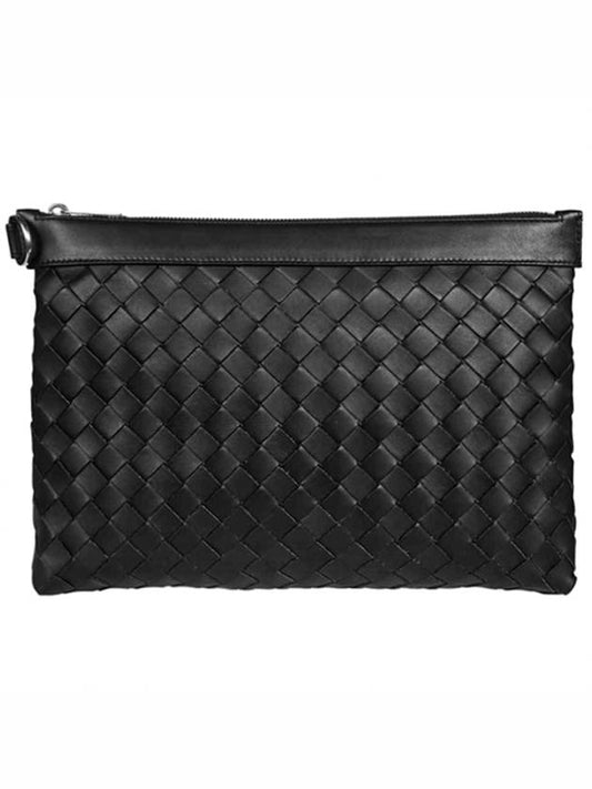 Classic Intrecciato Clutch Bag Black - BOTTEGA VENETA - BALAAN 2