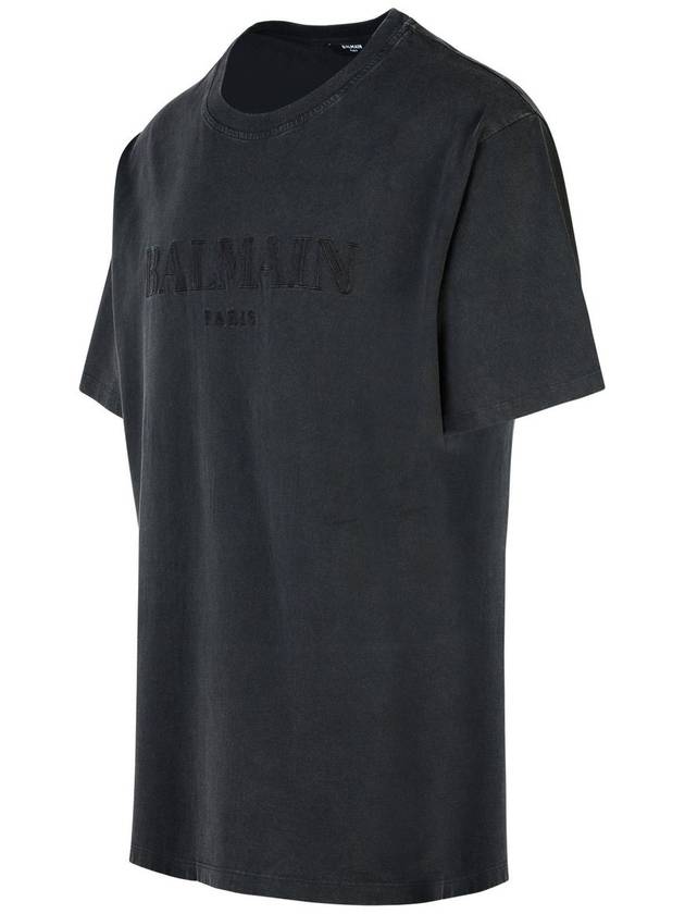 Balmain Gray Cotton T-Shirt - BALMAIN - BALAAN 2