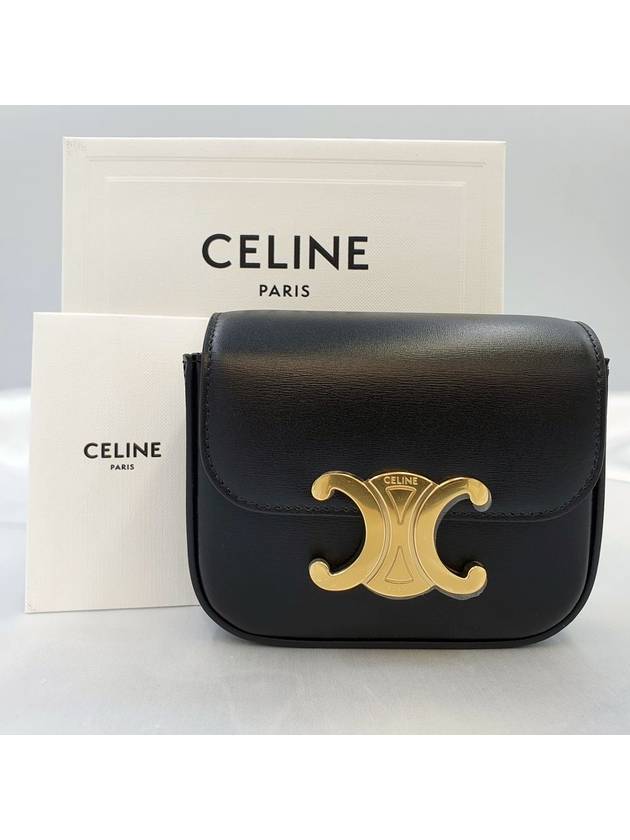 Triomphe Small Shiny Calfskin Cross Bag Black - CELINE - BALAAN 2