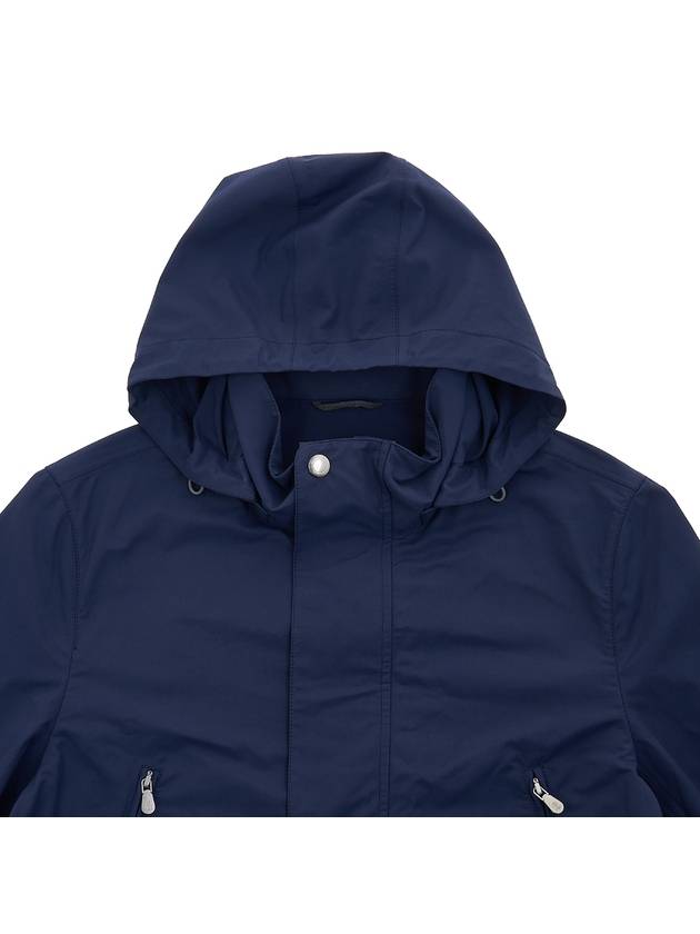 Men's Cotton Nylon Hooded Jacket Blue - BRUNELLO CUCINELLI - BALAAN 4