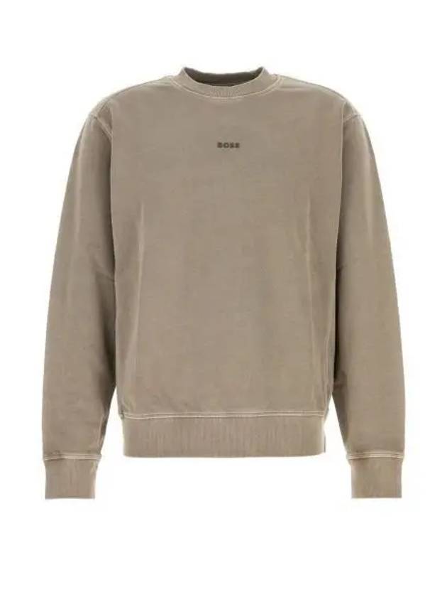 Sage green cotton sweatshirt 50472271 336 270692 1149196 - BOSS - BALAAN 1