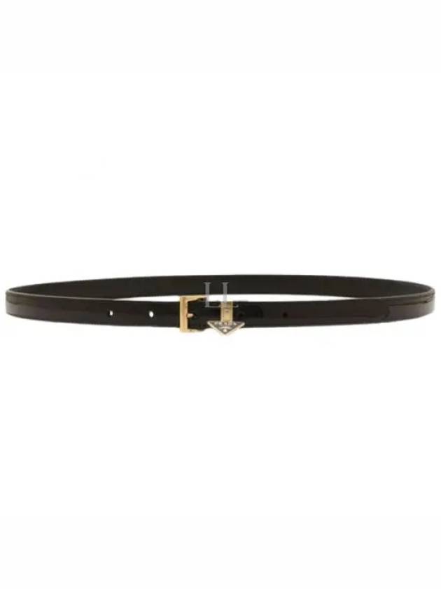 Triangle Logo Buckle Leather Belt Black - PRADA - BALAAN 2