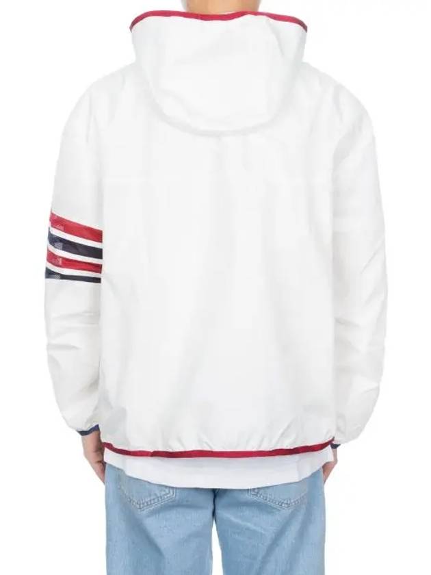 Military Ripstop Mesh 4-Bar Packable Hooded Jacket White - THOM BROWNE - BALAAN 6