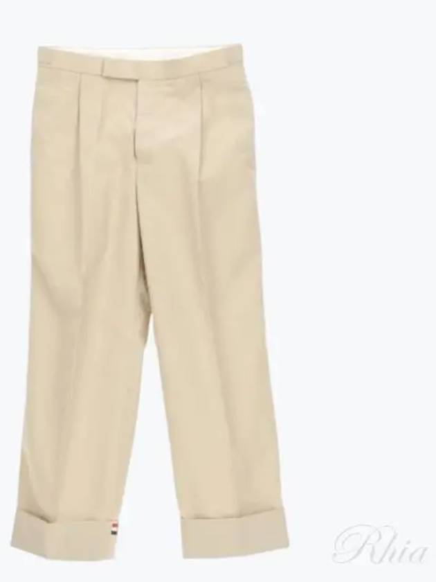 Typewriter Fit 5 Slacks Beige - THOM BROWNE - BALAAN 2