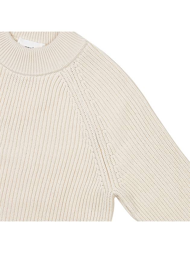 Logo Patch Basic Knit Top Ivory - AMI - BALAAN 5