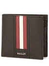 Men's Trasai Vertical Logo Leather Half Wallet Brown - BALLY - BALAAN 2