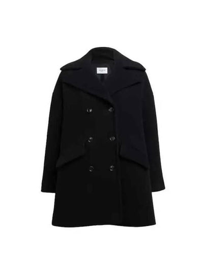 Classic Collar Flap Pocket Virgin Wool Double Coat Black - ALAIA - BALAAN 2