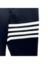 Diagonal Unconstructed Chino Straight Pants Navy - THOM BROWNE - BALAAN 4