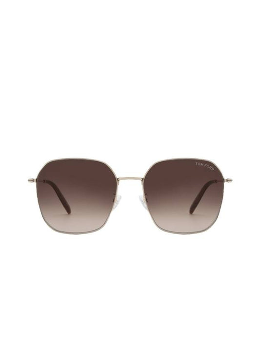 Eyewear Oversized Square Metal Sunglasses Brown - TOM FORD - BALAAN 1