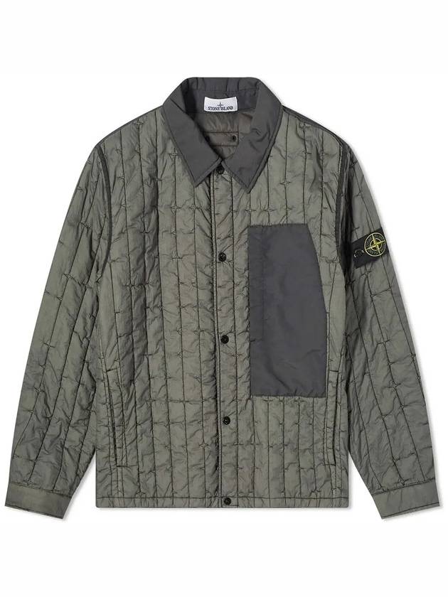 Men's Stella Wappen Patch Quilted Jacket Green - STONE ISLAND - BALAAN 2