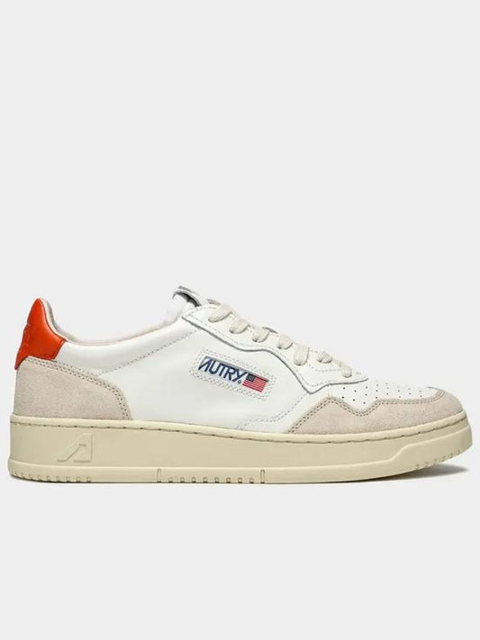 Women's Medalist Low Top Sneakers White Orange - AUTRY - BALAAN 2