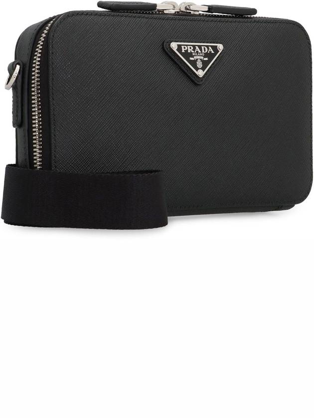 Brique Saffiano Leather Cross Bag Black - PRADA - BALAAN 3