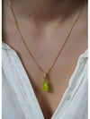 22FW Bear Cubic Pendant Lime NOSTALGIABEAR PAVE LIME - CRYSTAL HAZE - BALAAN 4