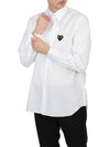 Play Black Heart Patch Long Sleeve Shirt White - COMME DES GARCONS - BALAAN 6