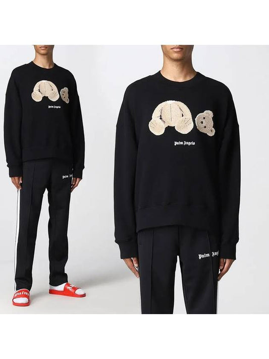 Men's Bear Print Sweatshirt Black - PALM ANGELS - BALAAN 2
