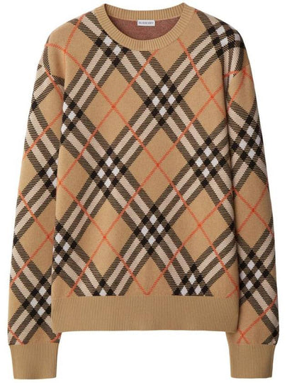 Vintage Check Intarsia Knit Top Beige - BURBERRY - BALAAN 2