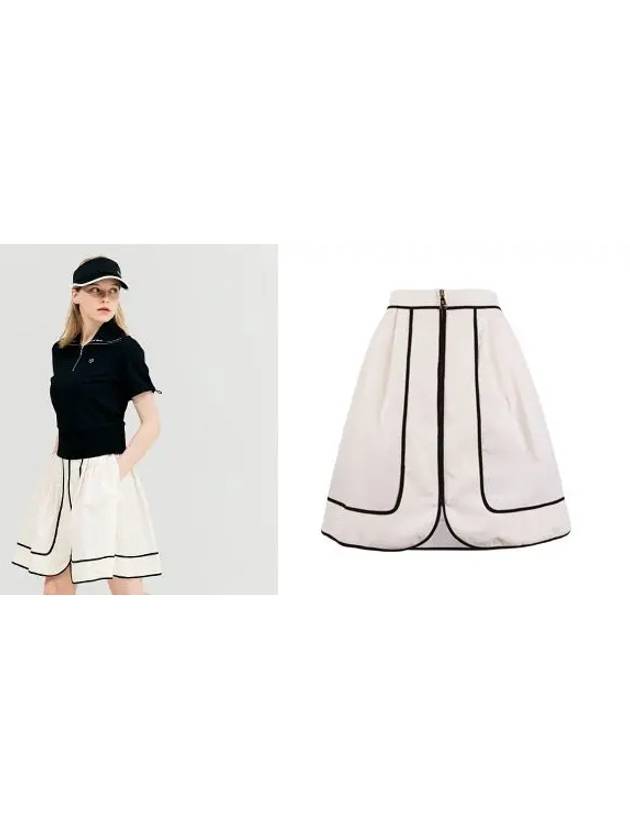 Golf women s piping color matching volume skirt ivory - HENRY STUART - BALAAN 3