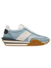 James Suede Lycra Low Top Sneakers Light Blue Cream - TOM FORD - BALAAN 2