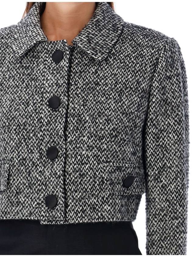 Tweed Crop Jacket Black - DOLCE&GABBANA - BALAAN 4